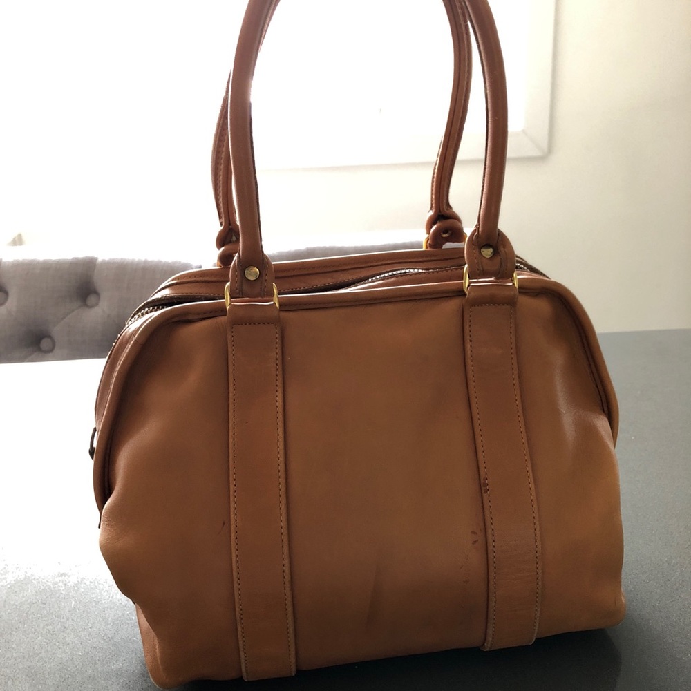 Vintage COACH satchel zippered doctor bag leather